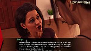 happy trans sees milf landlady in game