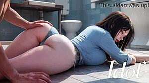 my stepbrother fucks my asian pussy in the bathroom ai