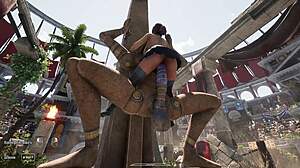 lara encounters ancient guardian in 3d adventure game start