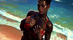 Massive ass ebony twerks in bikini