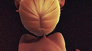 Sexy Elf Girl Gives Blowjob And Handjob With Massive Facial Cumshot