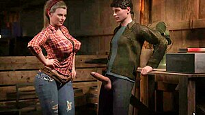 Não acredito que garota da fazenda milf lambeu minhas bolas no celeiro