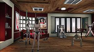 FO4 фетиш мода с BDSM латекс брюнеткой в 3D аниме хентай стиле