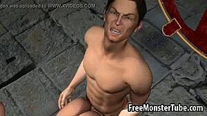 Fastbundet 3D blond tøs kneppet hårdt af vampyr i hardcore scene