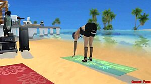 火影忍者色情：日向雏田在海滩被操