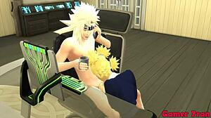 ناروتو هينتاي: سايج يمسك تيماري وهي تتمايل، ينيكها في الشرج بقوة كعاهرة. تتوسل لقذفه داخلها!