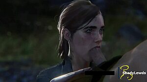 Ellie उत्सुकता से हार्ड लंड चूस रही है 3D ऐनिमेशन में