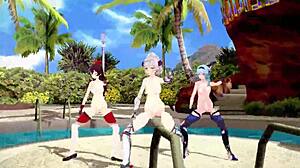 Dança MMD Genshin Impact com Noelle, Amber, Eula