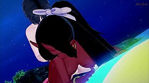 Jeg klarer ikke å slutte å se Meru sukkubus bli hamret på stranden