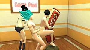 Dragon Ball Hentai: Goku Knuller Kone og Svigerdatter Hardt