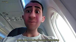 Üvey Gay Baba Kamusal Uçuşta Yaramaz Açık Hava Eğlencesi Yapıyor