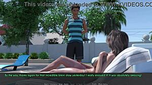 स्टेपमॉम के साथ 3डी हेंटाई में सनबाथिंग करके वाइल्ड फीलिंग!