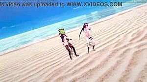 Вау! Смотри, как Розария и Куки Синобу в дикой MMD акции Genshin Impact! Незабываемый 3D хентай!