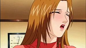 Anime orgie představuje busty děvku v divokém spit roast