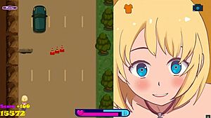 Jazda do Bounce City Hentai Gra Ep 1 z ekshibicjonistką na rowerze z dildem