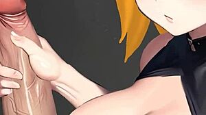 tsunade gives a steamy handjob in naruto hentai animation
