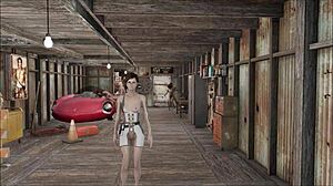 Брюнетка в Fallout 4 дичает в 3D игровом экшене. Ее аниме стиль потрясает!