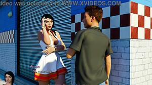 Анината вълнуваща 3D хентай приключение с млад 18+ тип. Флашва големите си цици на сватба. Вълнуващи моменти в анимирана игра.