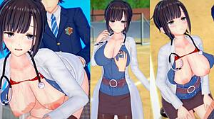 Učiteljica sa ogromnim sisama u 3D Hentai dobija žestoko trljanje i sisanje