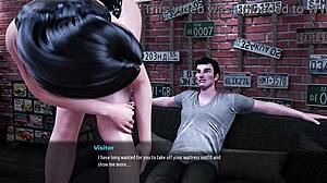 Monica tře obří kunda v přeplněné barové scéně