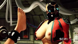 لا أستطيع التوقف عن مشاهدة سايبر فوتا شيميل تتحكم في بلوند مقيد!