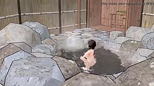 Baño Vaporoso con Toyota Nono Revelando Curvas Desnudas en Fuentes Termales