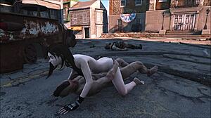 फॉलआउट 4 टिफा लॉकहार्ट एनिमे हेंटाई में कड़ी थप्पड़ खाती है