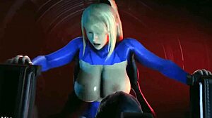 Samus Aran riding goblin's huge monster cock!