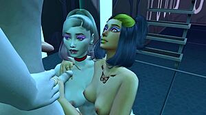 Cyberpunk 2077 Divoká 3D noc MILF ježdění