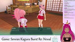 Љутнеко бљеска своје велике сise у Сенран Кагура Бурст!