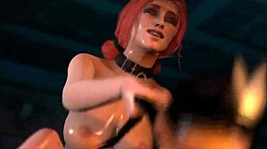 witcher 3d futanari: punapäinen shemale triss merigold kurittaa tyttöä kovasti pillussa ja anaalissa creampie kanssa sisällä