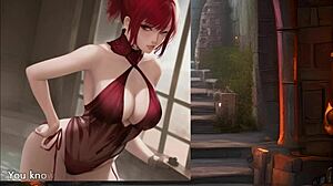 Cherrys rødhårede JOI hentai spil tease session