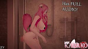 Wow, pozri ako jazdim na dildo v sprche ako sexy catgirl!