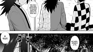 Hey, Mitsuri und Tanjiro machen es wild im Doggystyle, Sperma überall! 😜