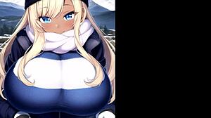 Cewek ski pamer seni AI keren di kompilasi gunung