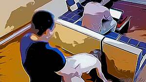 Sıcak Genç Karı Kocasına NTR Hentai Çizgi Film'de Aldatıyor