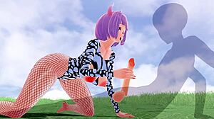 Wow, nézd ezt a 3D hentai bigét nagy seggel és cicivel halászhálóban, squirtelve és creampie-t kapva! 😘💦