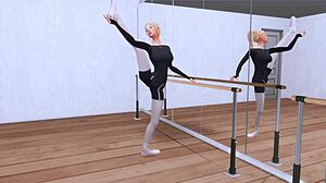 Беременная балерина получает грубый анал и глубокий минет