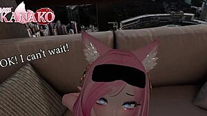 Catgirl Gagged and Blindfolded During Deepthroat Cumshot