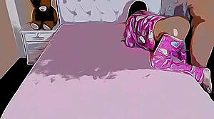 Хиястра обучена сексуално от перверзен баща в хентай карикатура