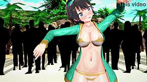 Hololive 大空昴和紫雨心游探索深蓝镇 3D 色情。卡通冒险中有什么秘密？