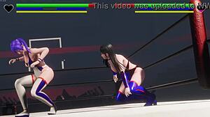 Уау! Виж този хентай файтинг гейм Ръмбъл Блейзинг с интензивно риона действие, можеш ли да го понесеш?