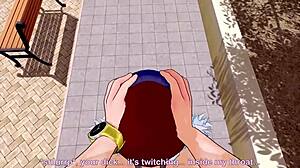 ワイルドアニメスラットが激しいフェラアクションでドッグスタイルで受け止める！