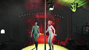 Fallout 4 mode met panty's en lichaam in buiten openbare scènes met brunette anime.