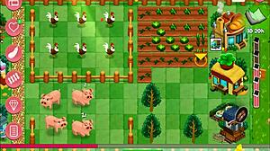 Ruiva e morena com bunda e peitos grandes. Fantasia sexy de rancho em Nutaku Booty Farm Hentai Parte 15