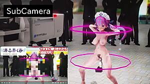 嘿，看Hololive湊阿库娅的性舞，在MMD里