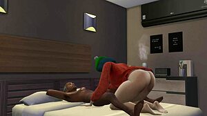 สาวขี่ปู่ในการ์ตูน 3D จัดการกับปู่