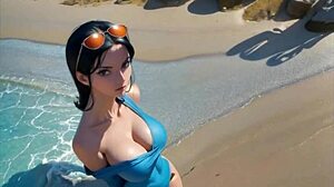 Nico Robin One Piecestä upeassa 3D isot tissit -näytöksessä