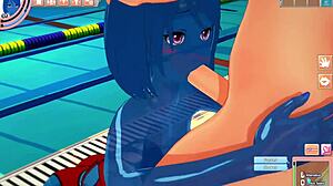 3D 헨타이 슬라임걸이 수영장 주변에서 야생 만남 몰래 다녀