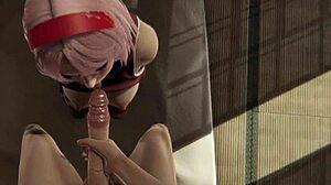 我让Sakura在3D Hentai未审查Naruto中吸吮